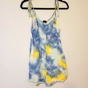 Hurley Blue Yellow Tank Top Tie-Dye Style